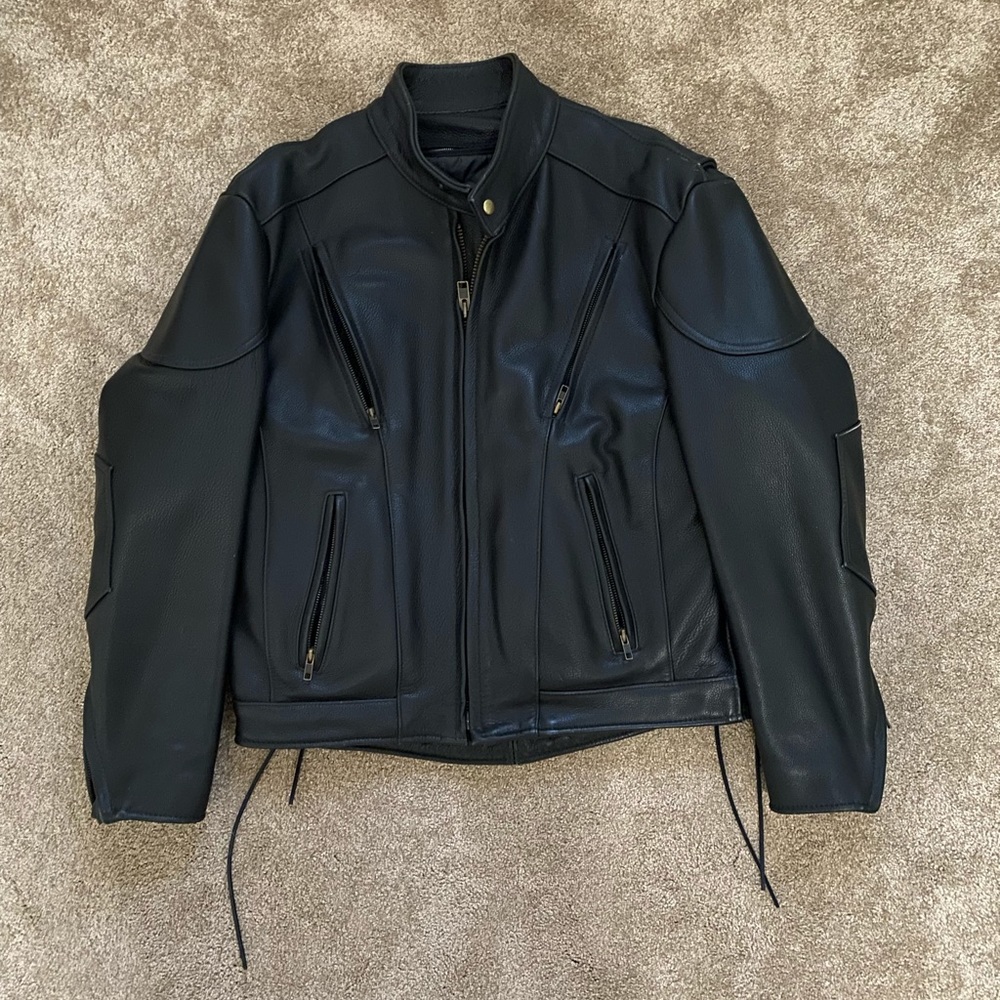 U.S. Made CO. Leather Motorcycle Jacket Size 44